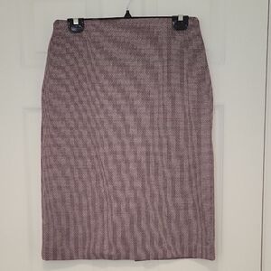Ann Taylor Plum & Ivory Houndstooth Pencil Skirt